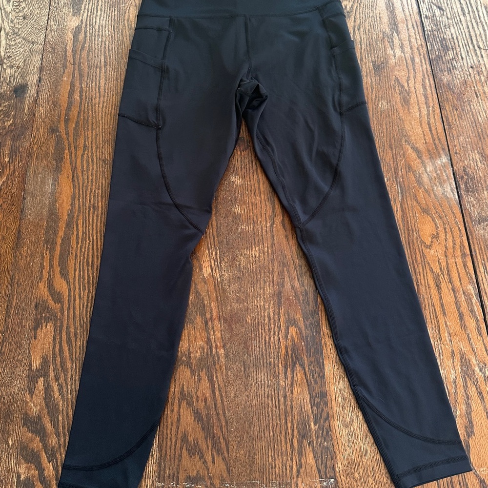 ZYIA Black High-Waisted Light n Tight Leggings w/Pockets